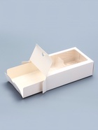 Коробка кондитерская для макарун, с ложементом и окном, белая 18×10.7×5.5 с м  (артикул 11000047)  большой выбор товаров оптом и в розницу по низким ценам с доставкой