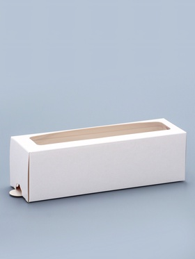 Коробка кондитерская для макарун, с ложементом, белая 18×5.5×5.5 см