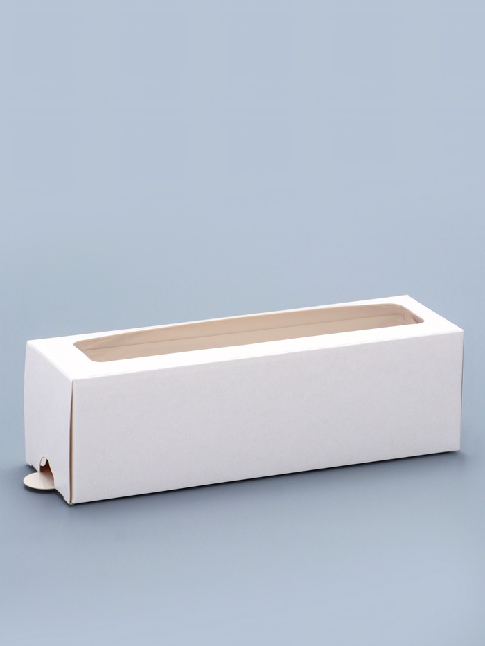 Коробка кондитерская для макарун, с ложементом, белая 18×5.5×5.5 см