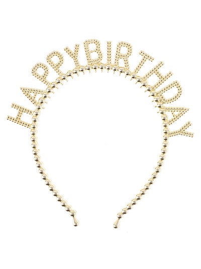 Ободок карнавальный Happy Birthday, золото