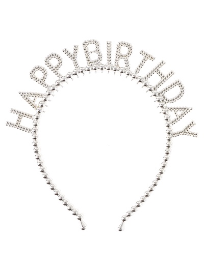Ободок карнавальный Happy Birthday, серебро