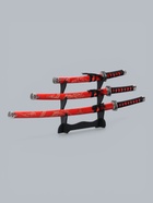 УЦЕНКА Сув. изделие катаны 3в1 на подставке, ножны дерево, дракон красные 54/81/100 см - Фото 3