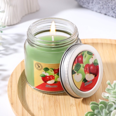 УЦЕНКА Ароматическая свеча в банке 6.3 см, 100 мл, яблоко