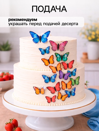 Вафельный декор «Бабочки» маленькие, 15 шт.
