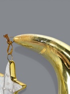 УЦЕНКА Сувенир керамика свет «Гном в золотом колпаке со звездой» белый 11.6×10.7×19.3 см - Фото 7