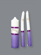 УЦЕНКА Набор свадебных свечей «Совет да любовь» фиолетовый: родительские 1.8×17.5; очаг 4×13.5 - Фото 4