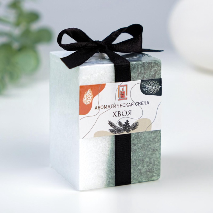 УЦЕНКА Свеча куб 5×7.5 см, «Кристаллический узор», хвойный - Фото 1