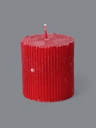 УЦЕНКА Свеча - цилиндр «Рельеф», 7×7.5 см, красный металлик - Фото 2