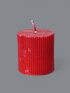 УЦЕНКА Свеча - цилиндр «Рельеф», 7×7.5 см, красный металлик - Фото 4