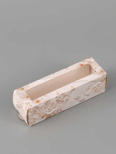 Коробка подарочная с окном «С любовью», 18×5.5×5.5 см, самосборная