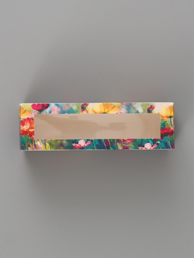 Коробка подарочная с окном «С любовью. Цветы», 18×5.5×5.5 см, самосборная