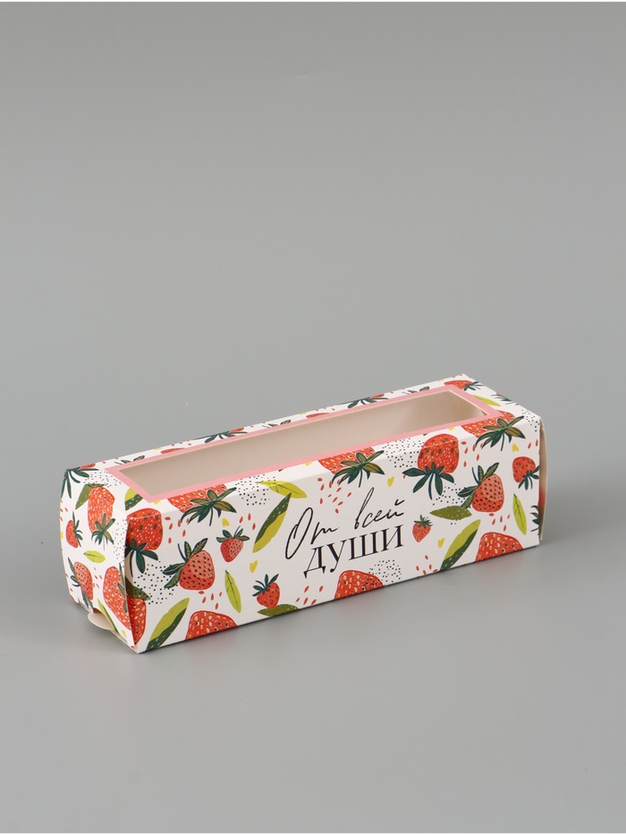 Коробка подарочная с окном «От всей души», 18×5.5×5.5 см, самосборная - Фото 1