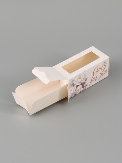 Коробка подарочная с окном Only for you, 12×5.5×5.5 см, самосборная
