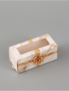 Коробка подарочная с окном «Мрамор», 12×5.5×5.5 см, самосборная  (артикул 10975539)  большой выбор товаров оптом и в розницу по низким ценам с доставкой