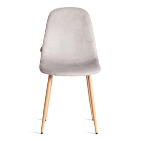 Стул BREEZE (mod. JSC-58), Велюр/металл, Light grey (светло-серый) HLR14 / натуральный