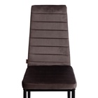 Стул мягкий для кухни Easy JSC02–1, обивка флок, цвет тёмно–серый HLR24/чёрный  (артикул 10845228)  большой выбор товаров оптом и в розницу по низким ценам с доставкой