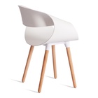 Стул для кухни QXX C1058–1, цвет белый/натуральный  (артикул 10845232)  большой выбор товаров оптом и в розницу по низким ценам с доставкой