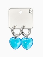 Серьги со съёмным элементом «Сердце», голубые в серебре - Фото 3