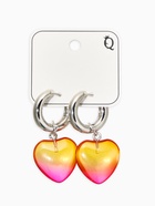 Серьги со съёмным элементом «Сердце», жёлтые, розовые в серебре - Фото 3