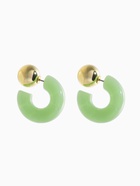 Серьги акрил «Полукольцо с бусиной №14», зелёные в золоте - Фото 2
