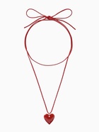 Чокер на шнурке с подвеской «Сердце», L=150 см, красный в золоте  (артикул 10936503)  большой выбор товаров оптом и в розницу по низким ценам с доставкой