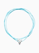 Чокер на шнурке с подвеской «Жемчуг с кристаллом», L=150 см, белый, голубой в серебре  (артикул 10936504)  большой выбор товаров оптом и в розницу по низким ценам с доставкой