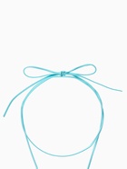 Чокер на шнурке с подвеской «Жемчуг с кристаллом», L=150 см, белый, голубой в серебре - Фото 5