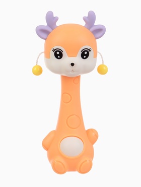 Погремушка-прорезыватель «Оленёнок Софи» 2 в 1, от 3 мес. оранжевый/фиолетовый