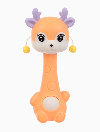 Погремушка-прорезыватель «Оленёнок Софи» 2 в 1, от 3 мес. оранжевый/фиолетовый