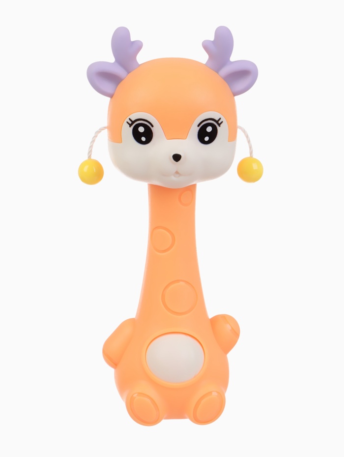 Погремушка-прорезыватель «Оленёнок Софи» 2 в 1, от 3 мес. оранжевый/фиолетовый - Фото 1