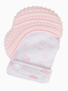 Прорезыватель на ручку для зубов «Фламинго», светло-розовый