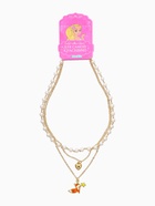 Бусы с цепочкой и кулоном детские «Выбражулька. Лиса, сердце, жемчуг», L=42 см, 3 нити, белые в золоте  (артикул 10961599)  большой выбор товаров оптом и в розницу по низким ценам с доставкой