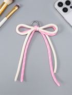 Брелок для ключей на карабине «Двойной бант», на сумку, рюкзак, розово-белый, 20×9.5×1 см  (артикул 10964577)  большой выбор товаров оптом и в розницу по низким ценам с доставкой