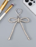 Брелок для ключей на карабине «Бант со стразами», на сумку, рюкзак, под серебро, 11×7.5×1.5 см  (артикул 10964578)  большой выбор товаров оптом и в розницу по низким ценам с доставкой