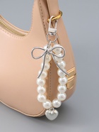 Брелок для ключей на карабине «Жемчужная нить с сердцем и бантом», на сумку, рюкзак, серебристо-белый, 13×3×1 см  (артикул 10964579)  большой выбор товаров оптом и в розницу по низким ценам с доставкой