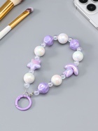 Брелок для ключей на карабине «Тюльпаны и звёзды», на сумку, рюкзак, сиренево-перламутровый, 11×4×1.5 см  (артикул 10964581)  большой выбор товаров оптом и в розницу по низким ценам с доставкой