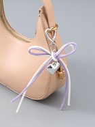 Брелок для ключей на карабине «Двойной бант с сердцем», на сумку, рюкзак, бело-сиреневый, 14×9×1.5 см  (артикул 10964584)  большой выбор товаров оптом и в розницу по низким ценам с доставкой