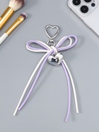 Брелок для ключей на карабине «Двойной бант с сердцем», на сумку, рюкзак, бело-сиреневый, 14×9×1.5 см  (артикул 10964584)  большой выбор товаров оптом и в розницу по низким ценам с доставкой