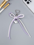 Брелок для ключей на карабине «Двойной бант с сердцем», на сумку, рюкзак, бело-сиреневый, 14×9×1.5 см  (артикул 10964584)  большой выбор товаров оптом и в розницу по низким ценам с доставкой