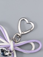 Брелок для ключей на карабине «Двойной бант с сердцем», на сумку, рюкзак, бело-сиреневый, 14×9×1.5 см  (артикул 10964584)  большой выбор товаров оптом и в розницу по низким ценам с доставкой