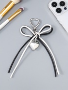 Брелок для ключей на карабине «Двойной бант с сердцем», на сумку, рюкзак, бело-чёрный, 14×9×1.5 см  (артикул 10964586)  большой выбор товаров оптом и в розницу по низким ценам с доставкой