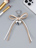 Брелок для ключей на карабине «Двойной бант с сердцем», на сумку, рюкзак, бежево-белый, 14×9×1.5 см  (артикул 10964587)  большой выбор товаров оптом и в розницу по низким ценам с доставкой