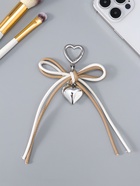 Брелок для ключей на карабине «Двойной бант с сердцем», на сумку, рюкзак, бежево-белый, 14×9×1.5 см  (артикул 10964587)  большой выбор товаров оптом и в розницу по низким ценам с доставкой