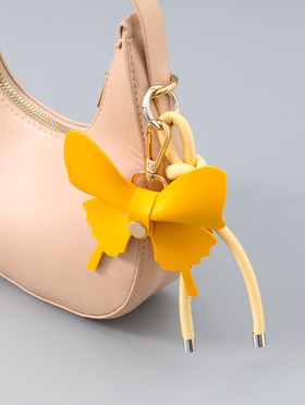 Брелок для ключей на карабине «Бабочка с узлом», на сумку, рюкзак, бежево-рыжий, 13.5×9.5×2.5 см