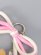 Брелок для ключей на кольце, карабине «Мишка с бело-розовым бантиком», на сумку, рюкзак, мягкий, бежевый 6×9.5×20 см - Фото 4