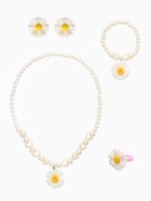 Набор детский «Выбражулька. Цветок», 4 предмета: бусы, клипсы, браслет, кольцо безразмерное, жёлтый, белый  (артикул 10967666)  большой выбор товаров оптом и в розницу по низким ценам с доставкой