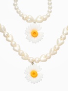 Набор детский «Выбражулька. Цветок», 4 предмета: бусы, клипсы, браслет, кольцо безразмерное, жёлтый, белый  (артикул 10967666)  большой выбор товаров оптом и в розницу по низким ценам с доставкой