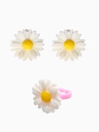 Набор детский «Выбражулька. Цветок», 4 предмета: бусы, клипсы, браслет, кольцо безразмерное, жёлтый, белый  (артикул 10967666)  большой выбор товаров оптом и в розницу по низким ценам с доставкой