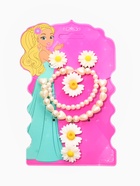 Набор детский «Выбражулька. Цветок», 4 предмета: бусы, клипсы, браслет, кольцо безразмерное, жёлтый, белый  (артикул 10967666)  большой выбор товаров оптом и в розницу по низким ценам с доставкой