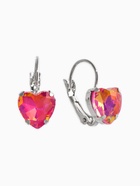 Серьги «Сердечки лунные», малиновые в серебре  (артикул 10967866)  большой выбор товаров оптом и в розницу по низким ценам с доставкой